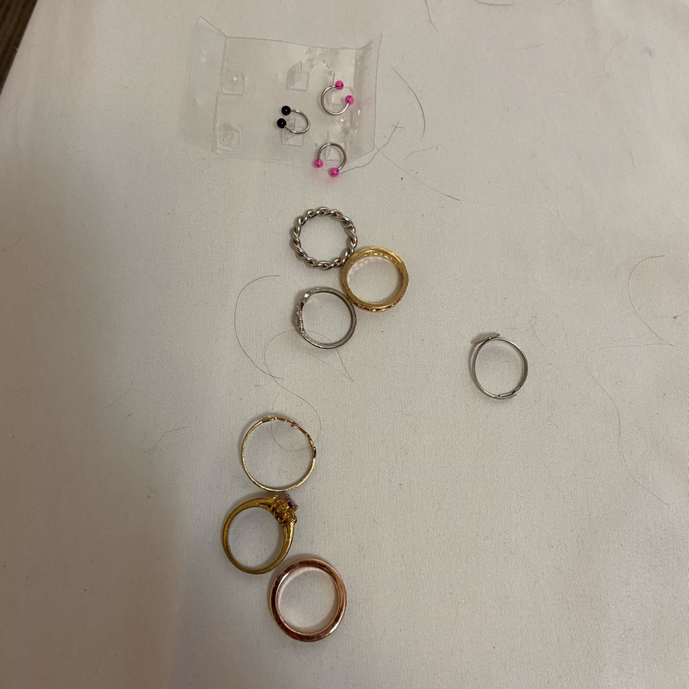 Septum piercing and rings